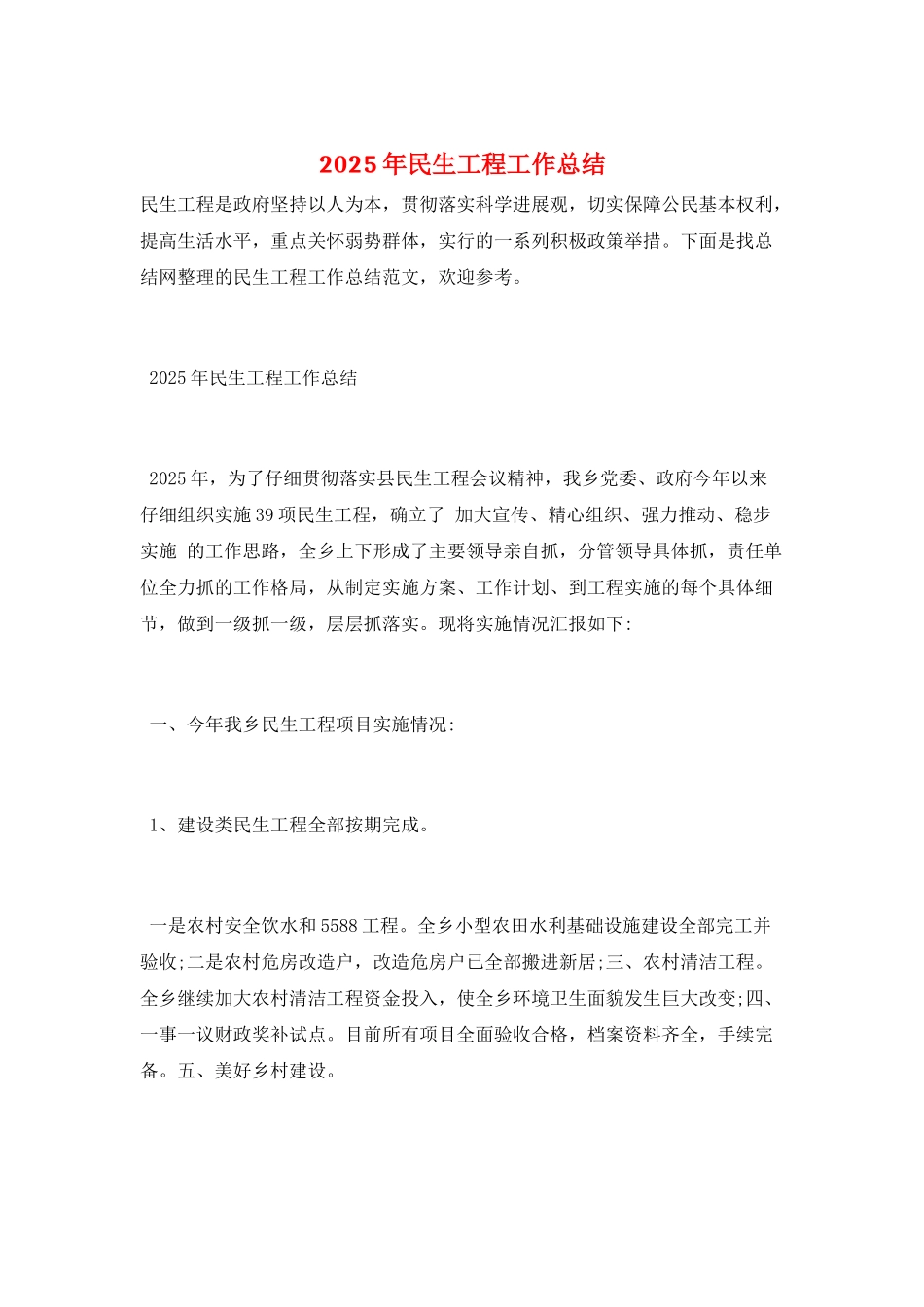 2025年民生工程工作总结_第1页