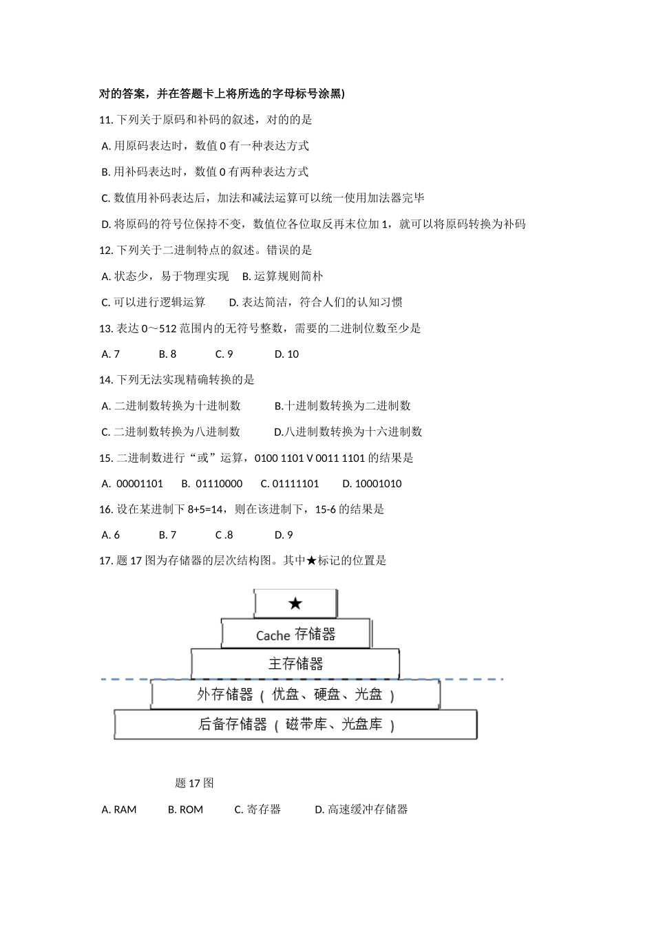2025年江苏专转本计算机真题和答案解析_第2页