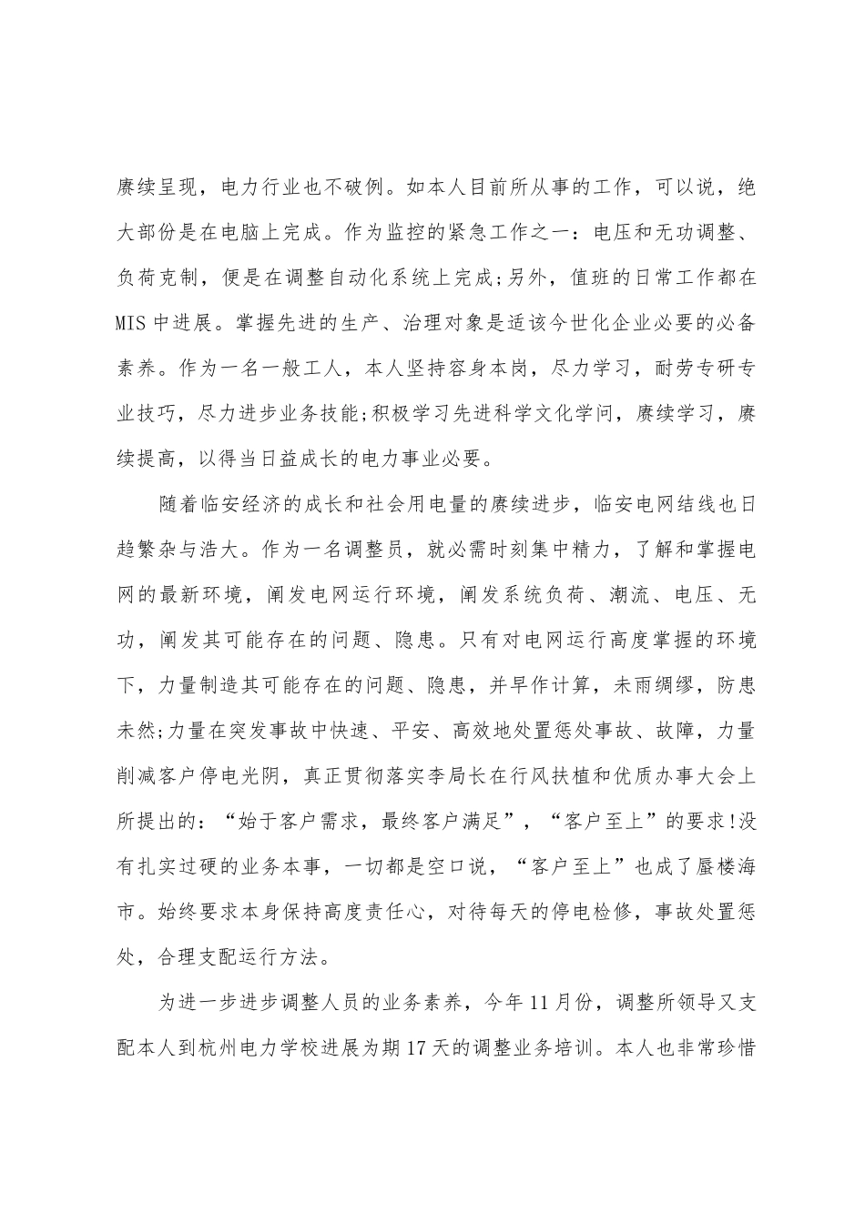2025年电力调整员年终总结_第3页