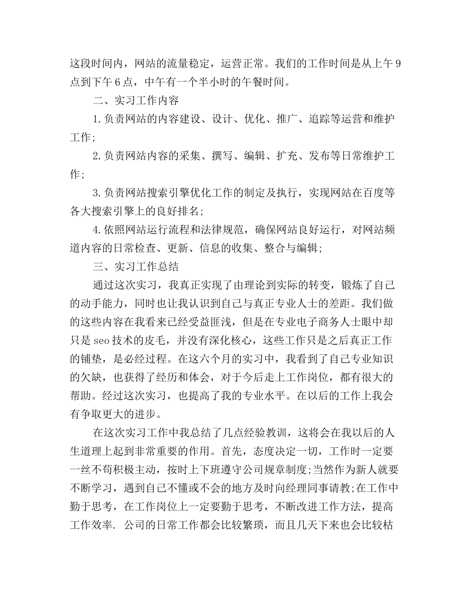 2025年电子商务网站运营实习总结_第2页