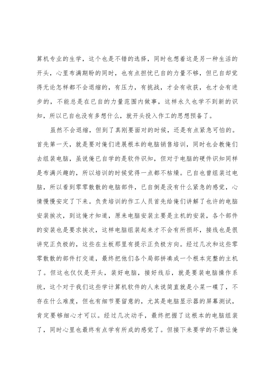 2025年电脑销售实习报告_第2页