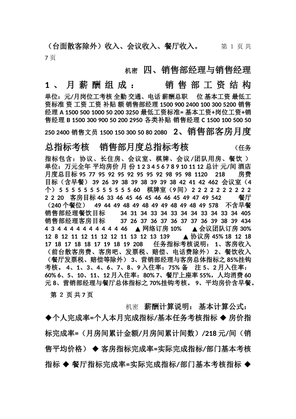 2025年盛源丽斯东湖酒店销售部绩效考核方案_第2页