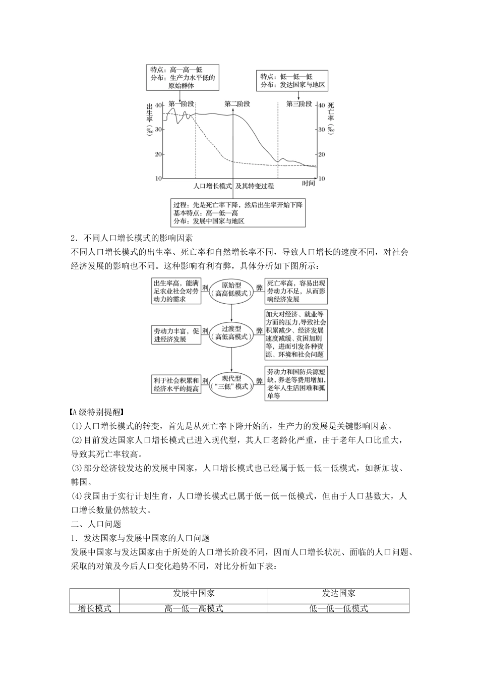（浙江选考）高考地理大二轮复习 专题五 人口与城市 微专题18 人口自然增长与人口问题学案-人教版高三全册地理学案_第2页