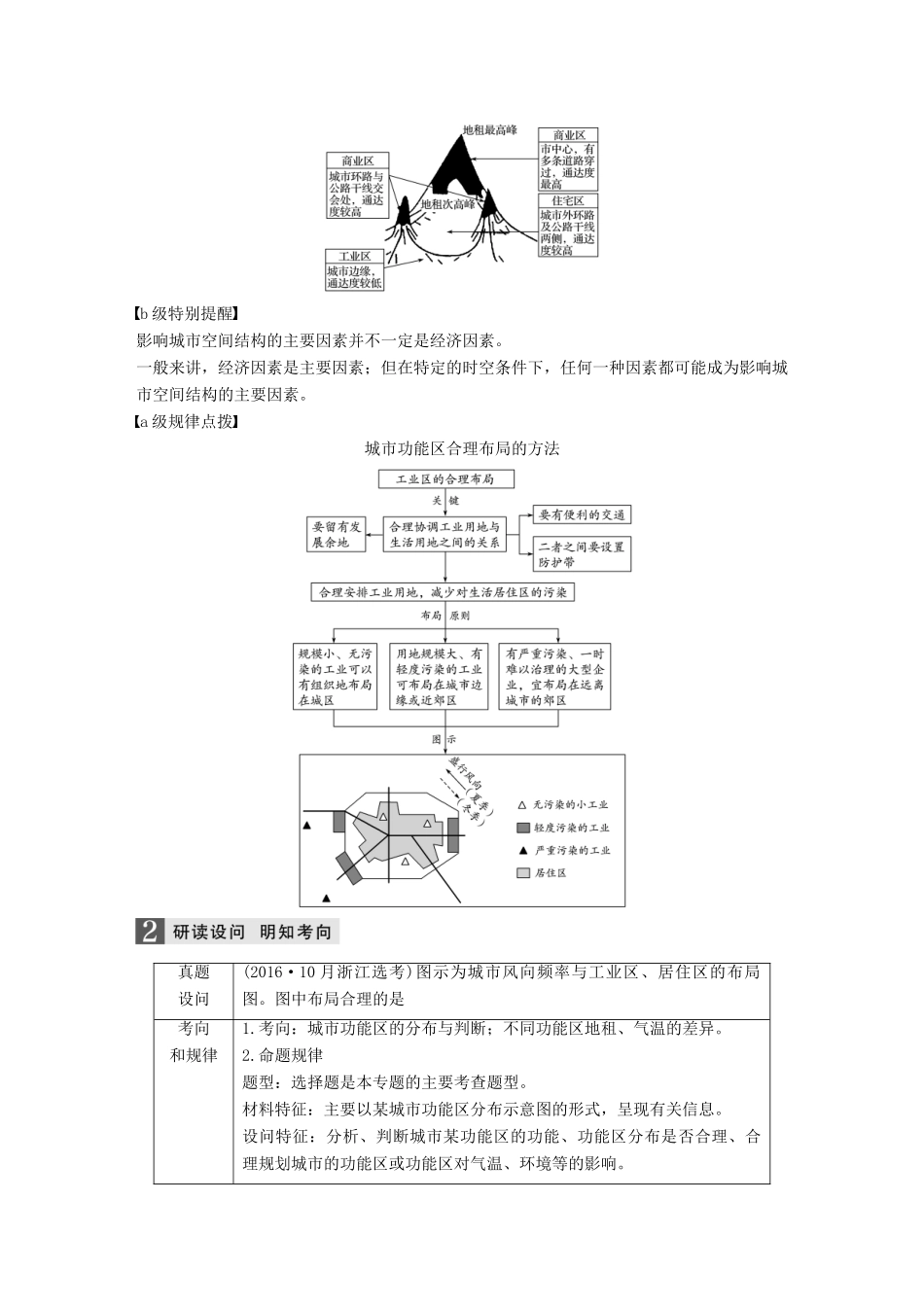 （浙江选考）高考地理大二轮复习 专题五 人口与城市 微专题20 城市空间结构学案-人教版高三全册地理学案_第3页
