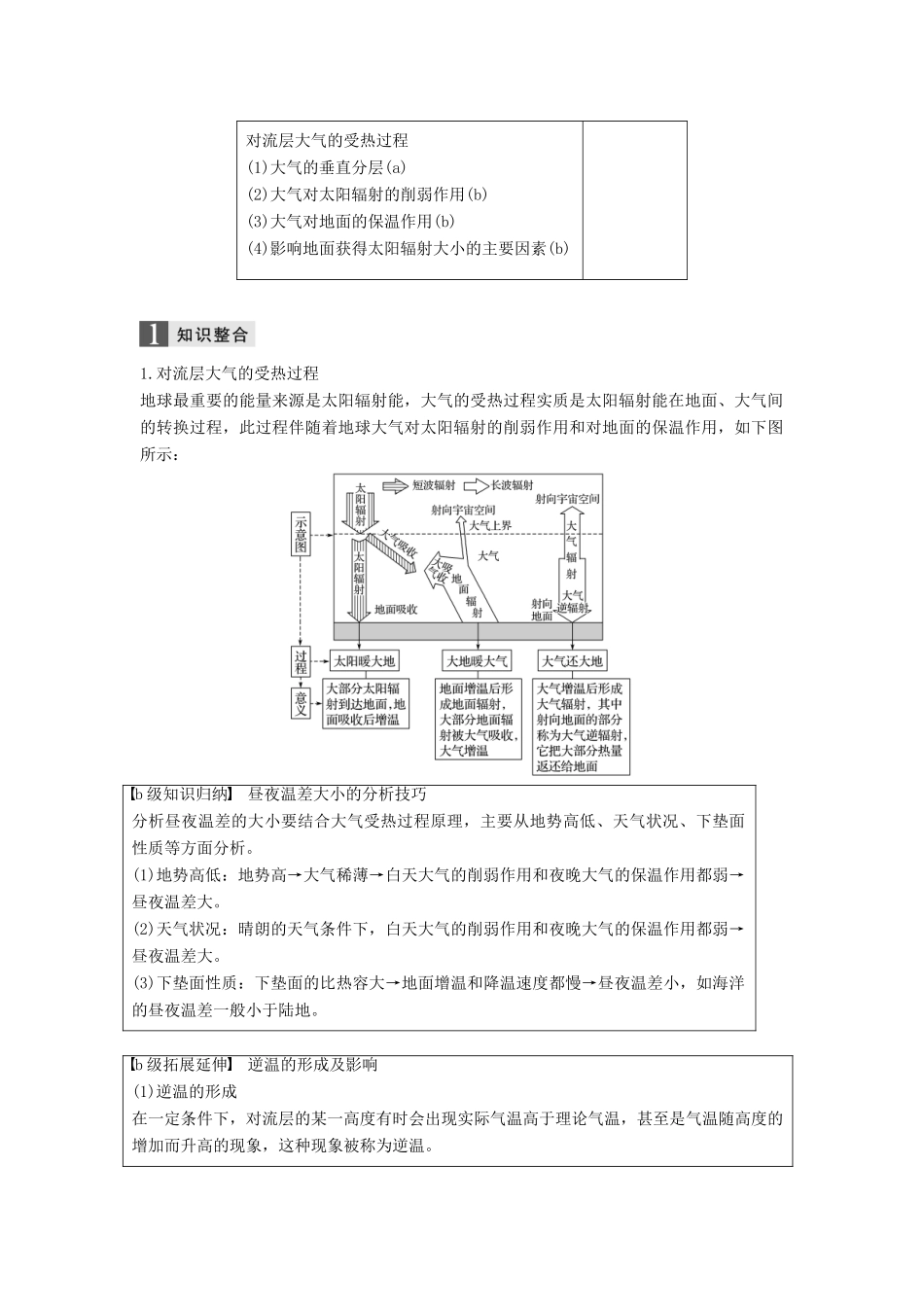 （浙江选考）高考地理二轮优选习题 专题三 大气与水的运动规律 微专题8 对流层大气的受热过程学案-人教版高三全册地理学案_第2页