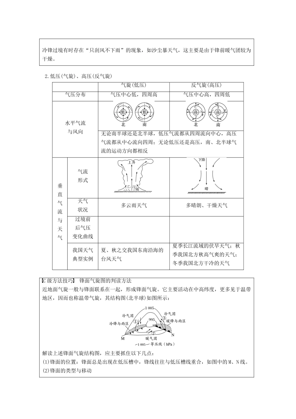 （浙江选考）高考地理二轮优选习题 专题三 大气与水的运动规律 微专题12 常见天气系统学案-人教版高三全册地理学案_第2页