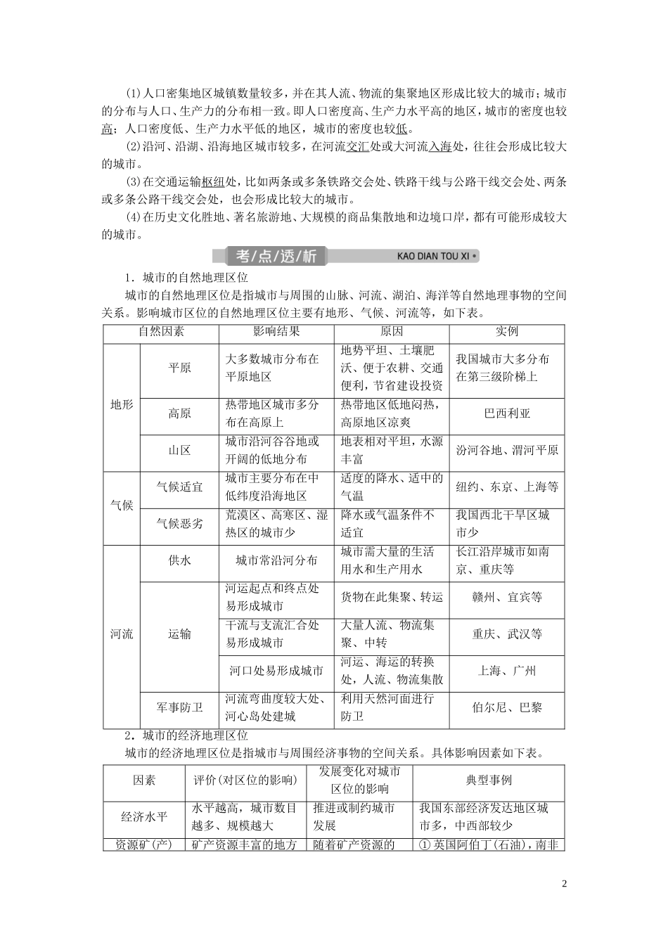 （浙江选考）新高考地理一轮复习 第六章 城市与环境 第22讲 城市空间结构教学案 新人教版-新人教版高三全册地理教学案_第2页