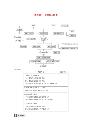 （浙江选考）高考地理二轮优选习题 专题一 地球运动 微专题1 太阳和太阳系学案-人教版高三全册地理学案