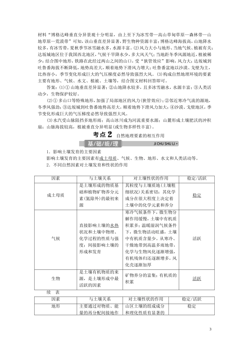 （浙江选考）新高考地理一轮复习 第三章 自然地理环境的整体性与差异性 第15讲 自然地理环境的整体性教学案 新人教版-新人教版高三全册地理教学案_第3页