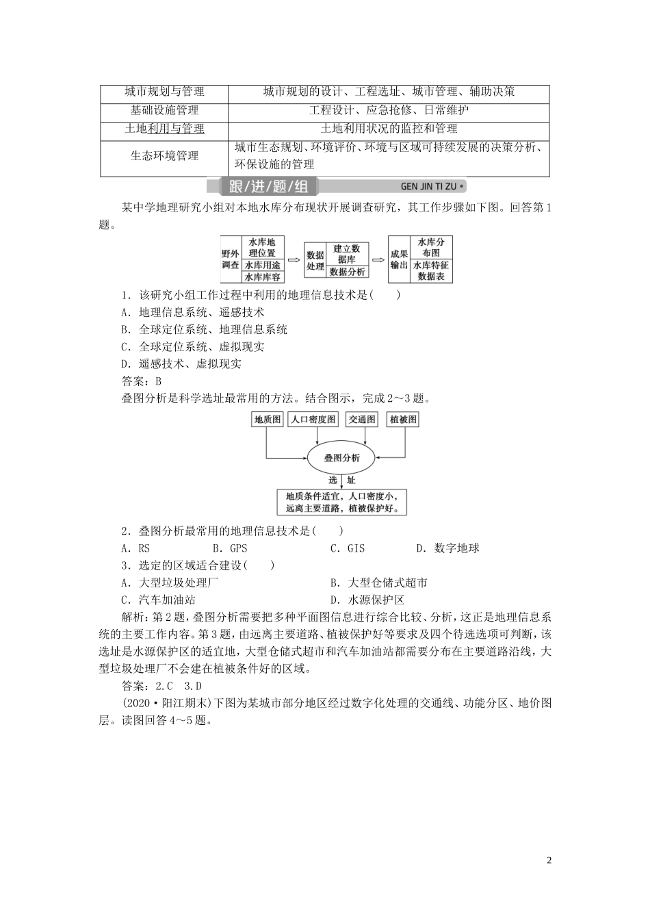 （浙江选考）新高考地理一轮复习 第十一章 地理信息技术应用 第37讲 地理信息技术应用教学案 新人教版-新人教版高三全册地理教学案_第2页