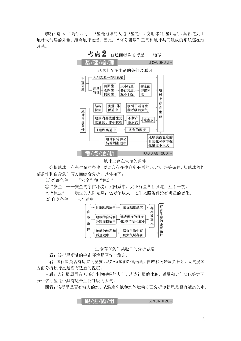 （浙江选考）新高考地理一轮复习 第一章 宇宙中的地球 第2讲 地球的宇宙环境教学案 新人教版-新人教版高三全册地理教学案_第3页