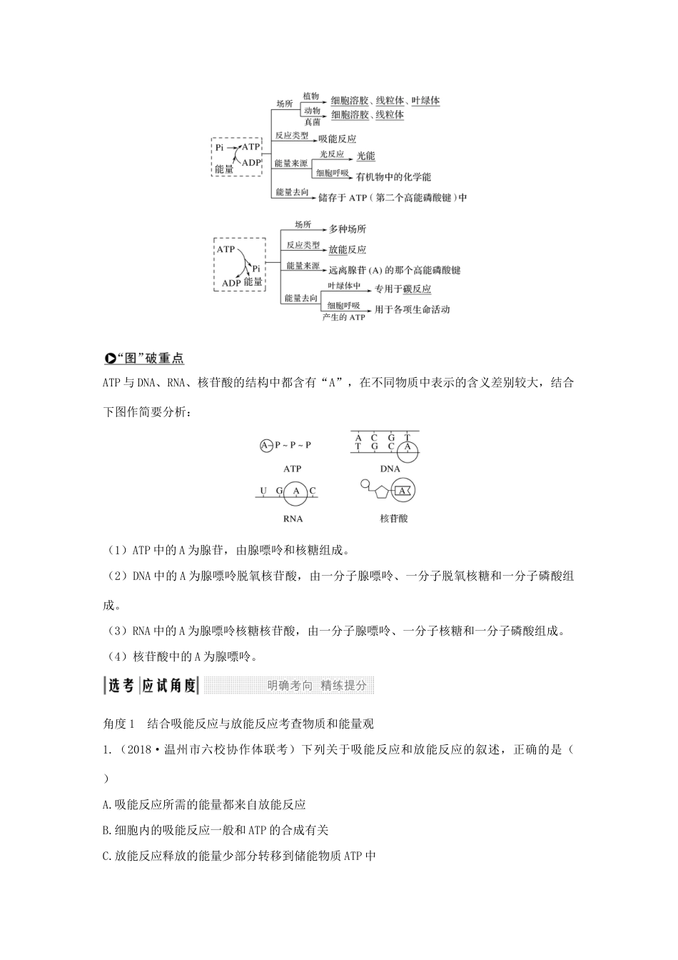 （浙江选考）高考生物一轮复习 第4讲 ATP与酶学案-人教版高三全册生物学案_第3页