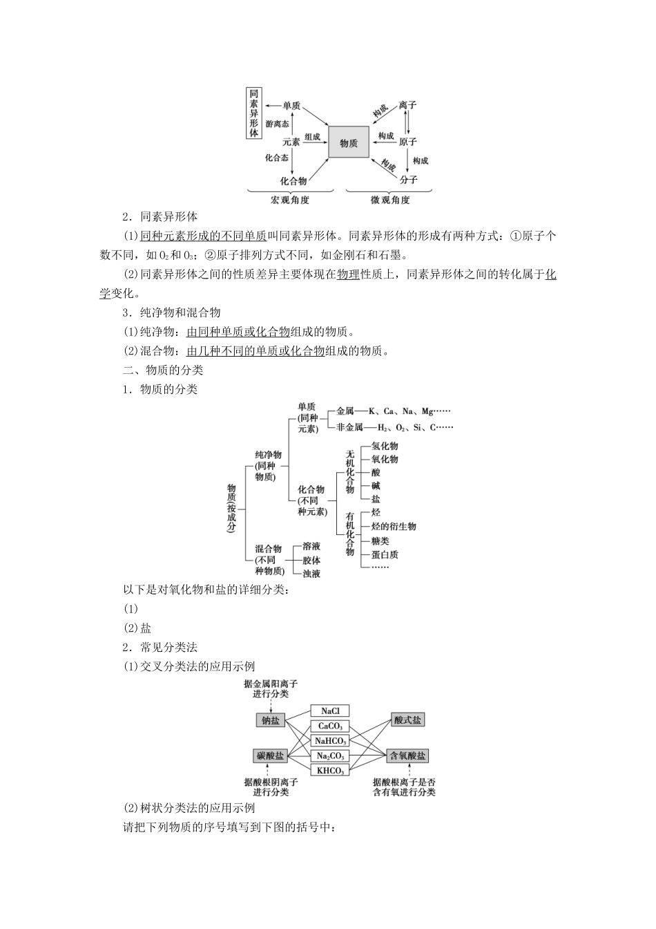 （浙江选考）高考化学一轮复习 专题1 化学家眼中的物质世界 1 第一单元 物质的分类与转化 分散系教学案-人教版高三全册化学教学案_第2页