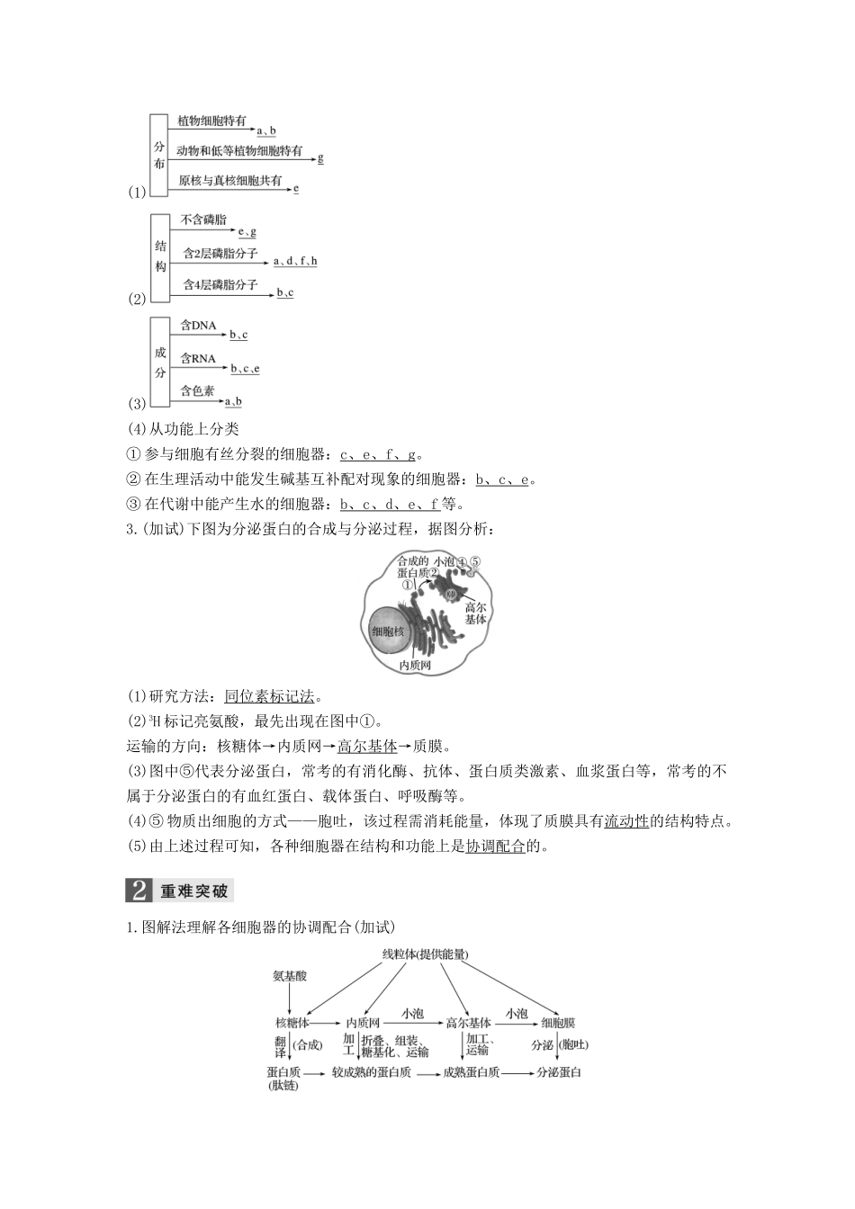 （浙江选考）高考生物一轮总复习 第一单元 细胞的分子组成与结构 第4讲 细胞质与细胞核学案-人教版高三全册生物学案_第3页