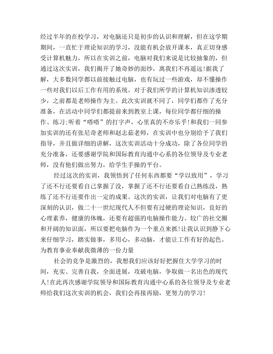 2025年计算机实训总结模板三篇_第2页