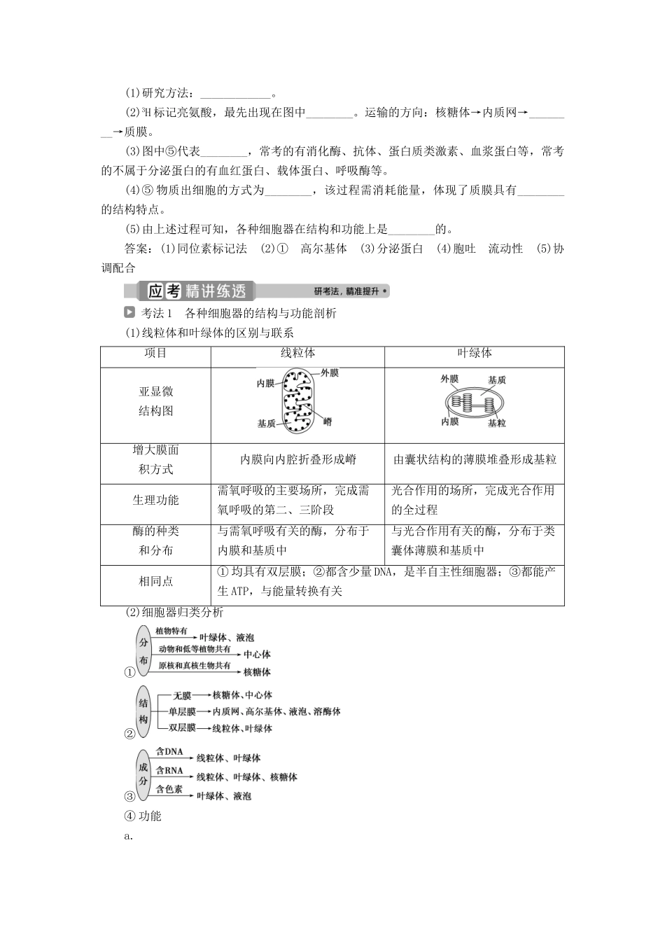 （浙江选考）新高考生物一轮复习 专题2 细胞的结构 第4讲 细胞质与细胞核教学案 新人教版-新人教版高三全册生物教学案_第3页