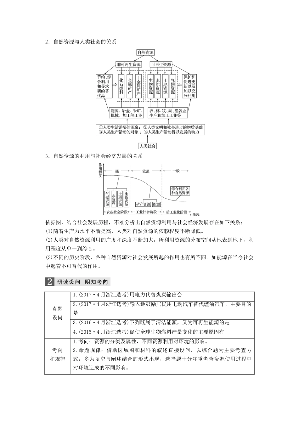 （浙江选考）高三地理二轮专题复习 专题四 自然地理规律与人类活动 微专题16 自然资源与人类活动学案 新人教版-新人教版高三全册地理学案_第2页