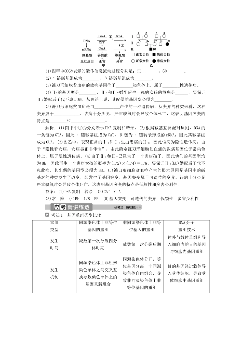 （浙江选考）新高考生物一轮复习 专题7 生物的变异与进化 第19讲 生物的变异教学案 新人教版-新人教版高三全册生物教学案_第3页