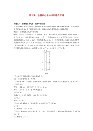 （浙江选考）高考物理大一轮复习 第十二章 动量守恒定律 第2讲 动量和电学知识的综合应用学案-人教版高三全册物理学案