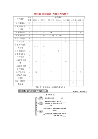 （浙江选考）新高考物理一轮复习 5 第四章 曲线运动 万有引力与航天 1 第1节 曲线运动 运动的合成与分解教学案-人教版高三全册物理教学案