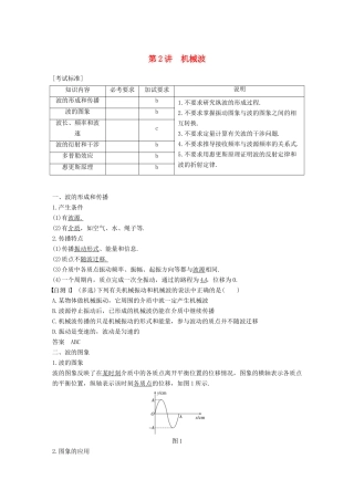 （浙江选考）高考物理大一轮复习 第十章 机械振动 机械波 第2讲 机械波学案-人教版高三全册物理学案