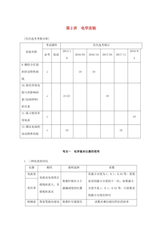 （浙江选考）高考物理二轮复习 专题六 实验题题型强化 第2讲 电学实验学案-人教版高三全册物理学案