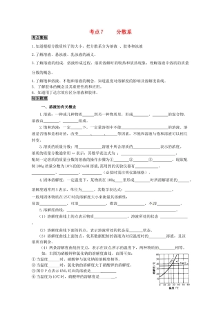 （考前冲刺必备）2013高考化学 不可不知的60大考点 考点7 分散系
