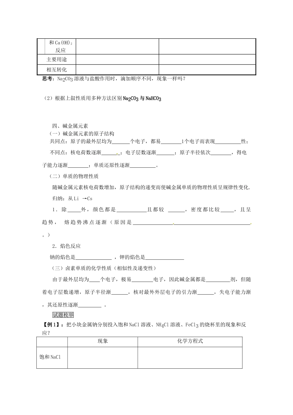 （考前冲刺必备）2013高考化学 不可不知的60大考点 考点26 钠及其化合物_第3页