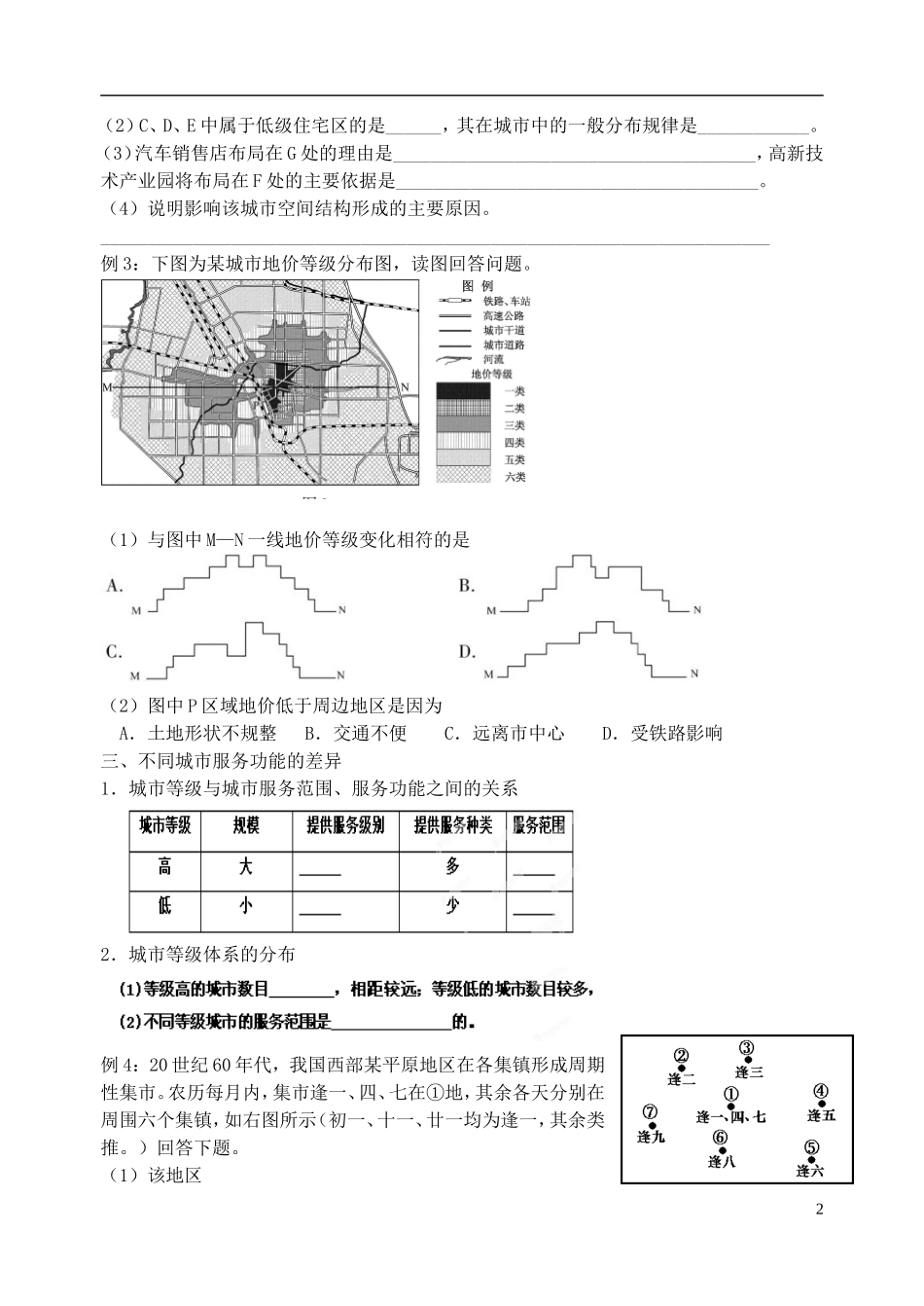 （浙江专用）2014届高考地理专题复习 城市与地理环境教案_第2页