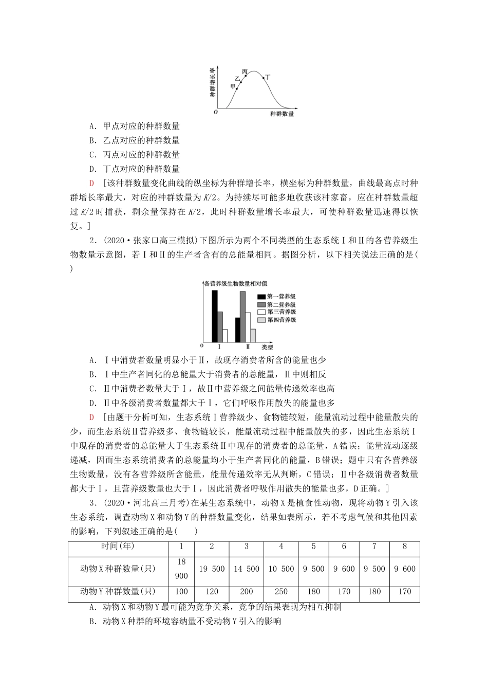（统考版）2021高考生物二轮复习 第1部分 专题素能提升 专题5 热点聚焦 利用数学模型分析生物的数量变化关系学案-人教版高三全册生物学案_第2页