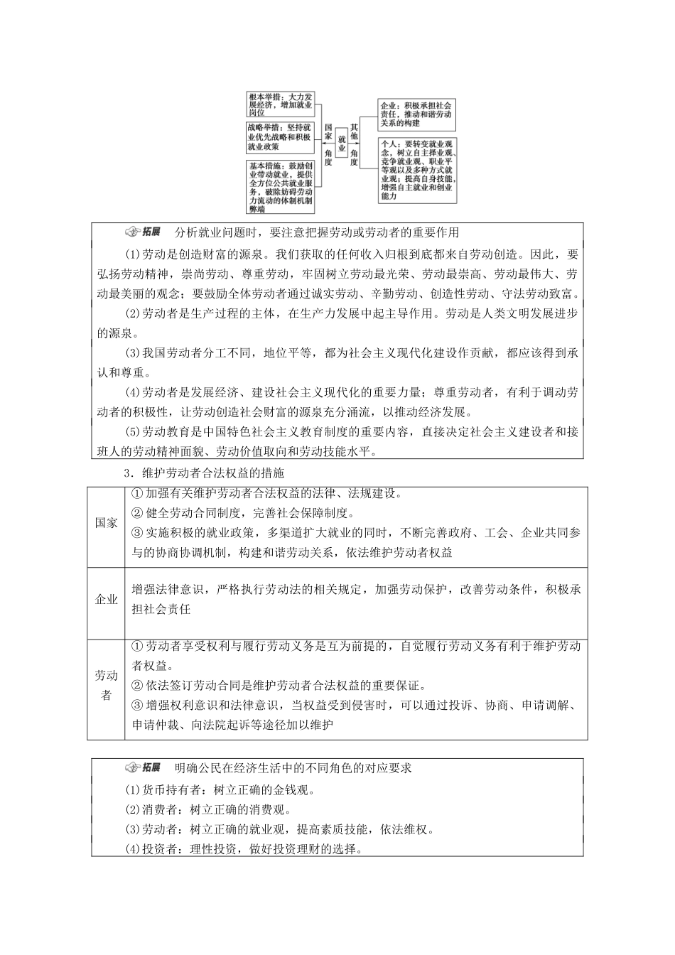 （统考版）2021高考政治二轮复习 第1部分 专题整合突破3 收入分配与社会公平 第1课时 客观题满分固本学案-人教版高三全册政治学案_第3页