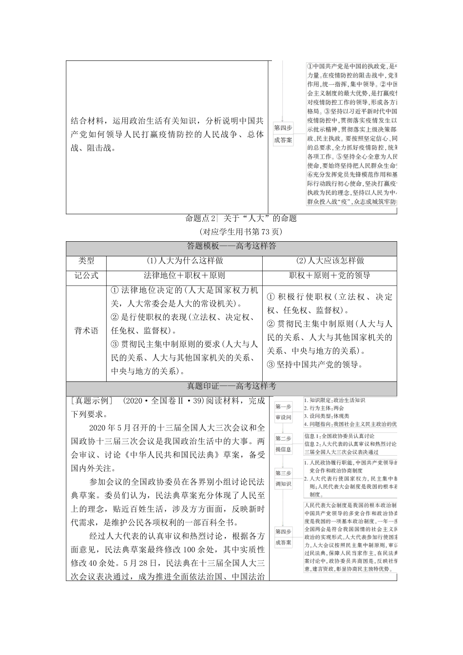 （统考版）2021高考政治二轮复习 第1部分 专题整合突破6 政治制度与民主建设 第2课时 主观题增分提能学案-人教版高三全册政治学案_第3页