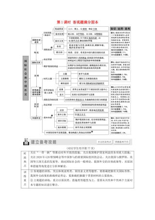 （统考版）2021高考政治二轮复习 第1部分 专题整合突破7 国际社会和中国外交 第1课时 客观题满分固本学案-人教版高三全册政治学案