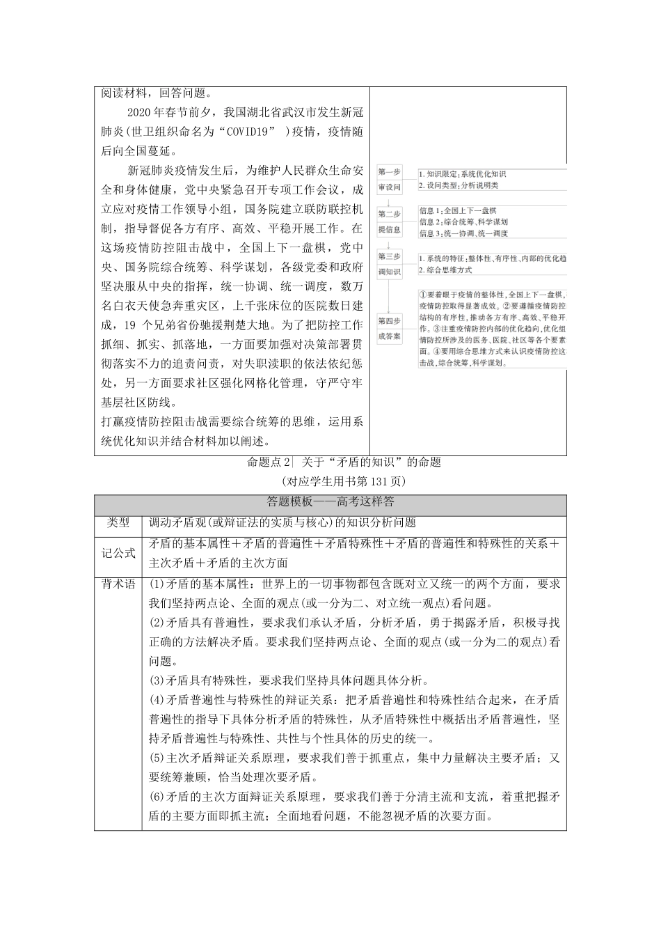 （统考版）2021高考政治二轮复习 第1部分 专题整合突破11 思想方法与创新意识 第2课时 主观题增分提能学案-人教版高三全册政治学案_第3页