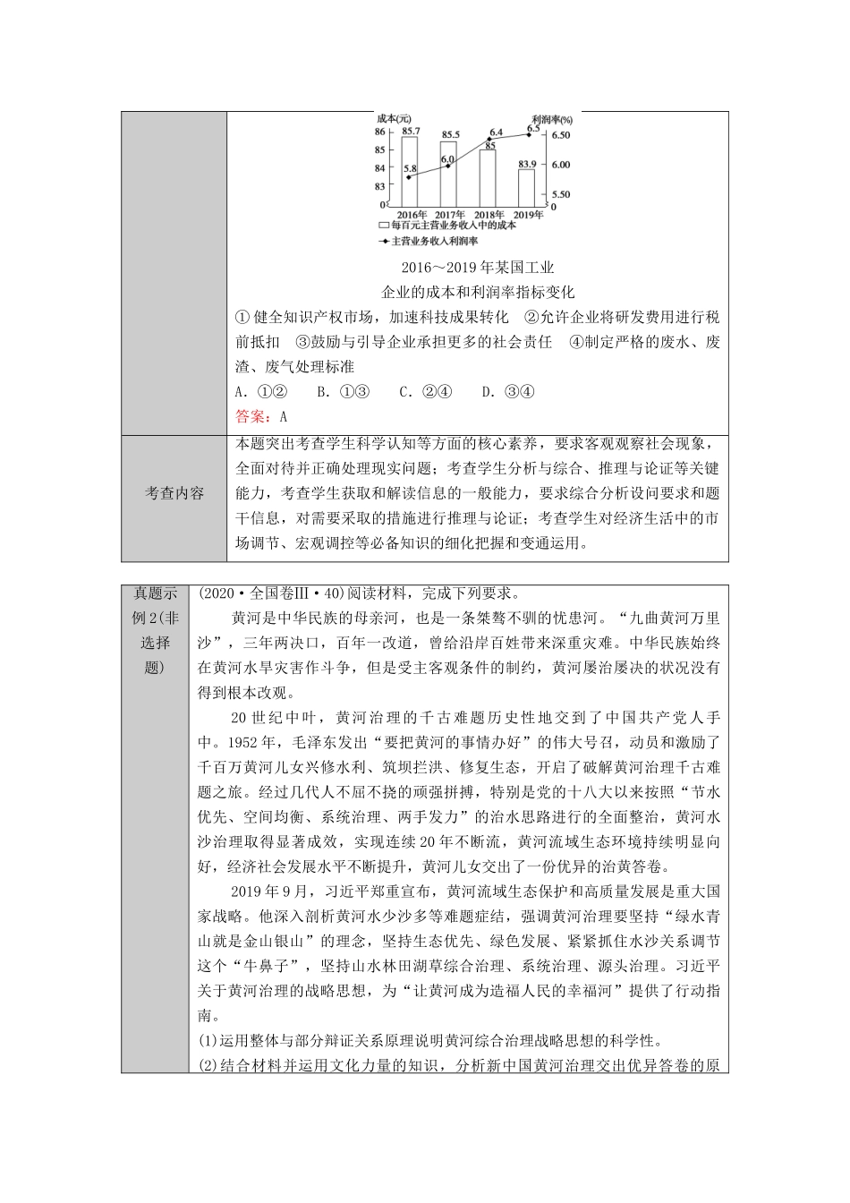 （统考版）2021高考政治二轮复习 开篇 高考命题解读学案-人教版高三全册政治学案_第3页