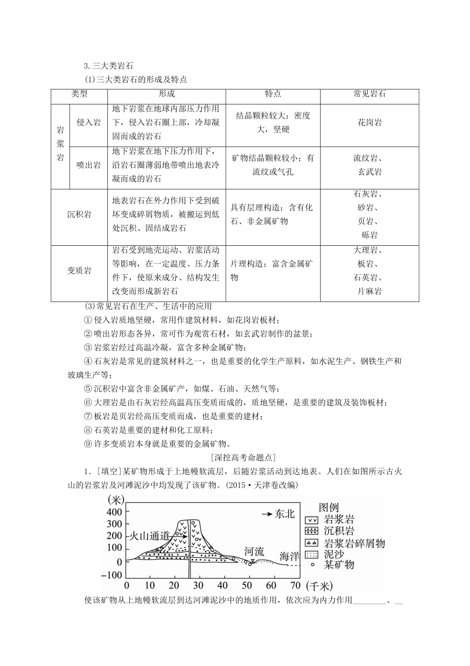 （课标通用）高考地理大一轮复习 第12讲 岩石圈的物质组成和物质循环学案 新人教版-新人教版高三全册地理学案_第3页