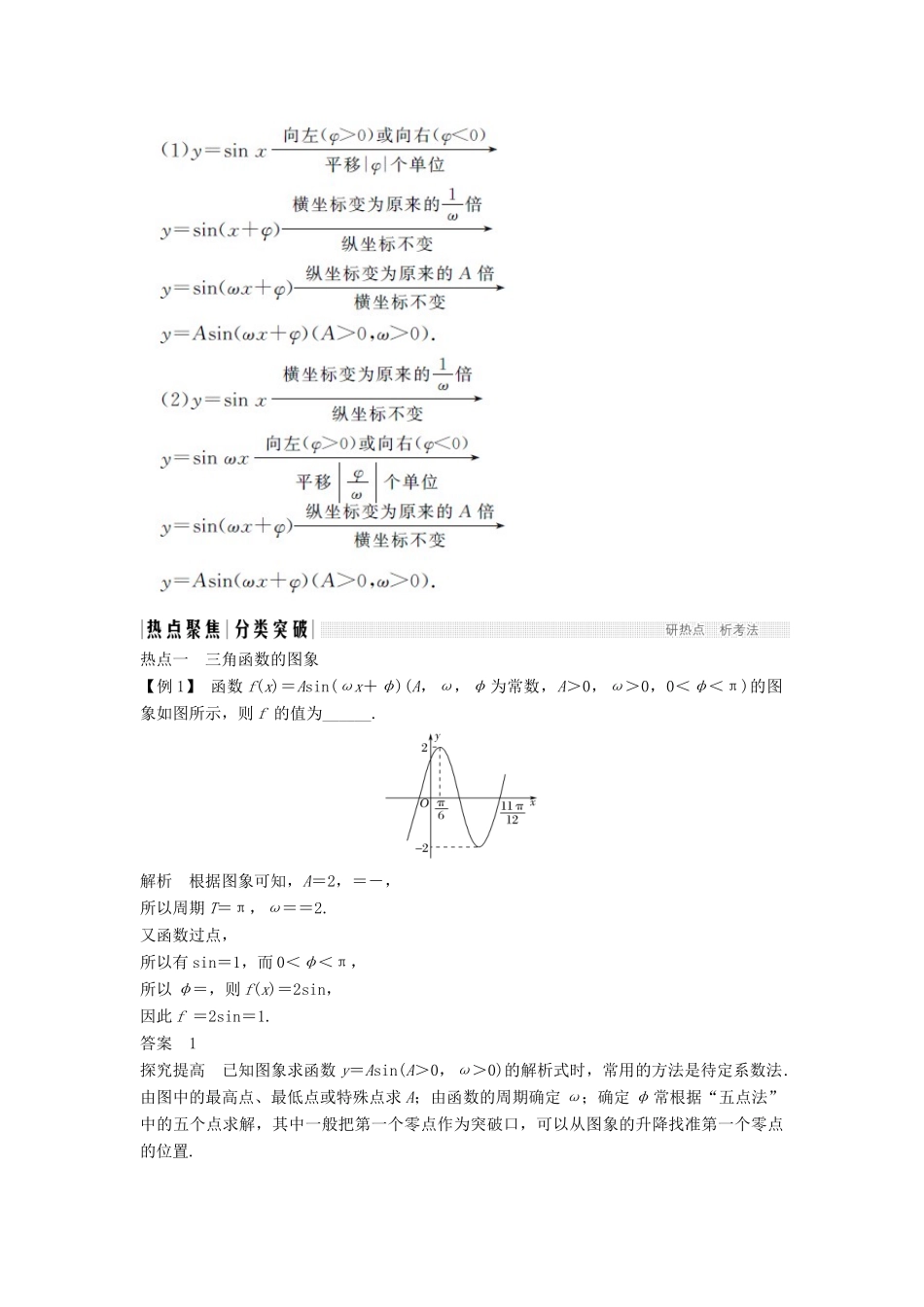 （浙江专用）高考数学二轮复习 专题一 三角函数与平面向量 第1讲 三角函数的图象与性质学案-人教版高三全册数学学案_第3页