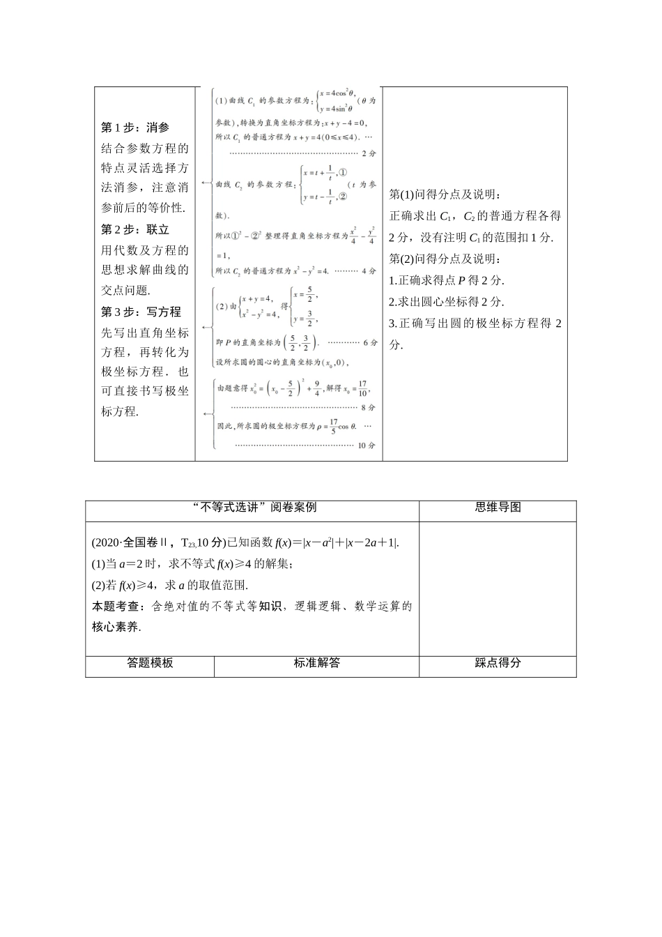 （统考版）高考数学二轮复习 板块2 命题区间精讲 精讲7 选考系列学案（含解析）（理）-人教版高三全册数学学案_第2页