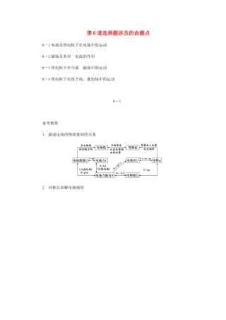 （课标通用）新高考物理二轮复习 选择题逐题突破 第六道 选择题涉及的命题点教学案-人教版高三全册物理教学案