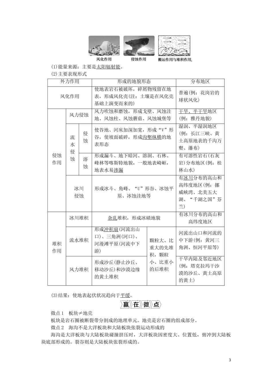（选考）新高考地理一轮复习 第二章 自然环境中的物质运动和能量交换 第7讲 地壳的物质组成和物质循环 地球表面形态教学案 湘教版-湘教版高三全册地理教学案_第3页