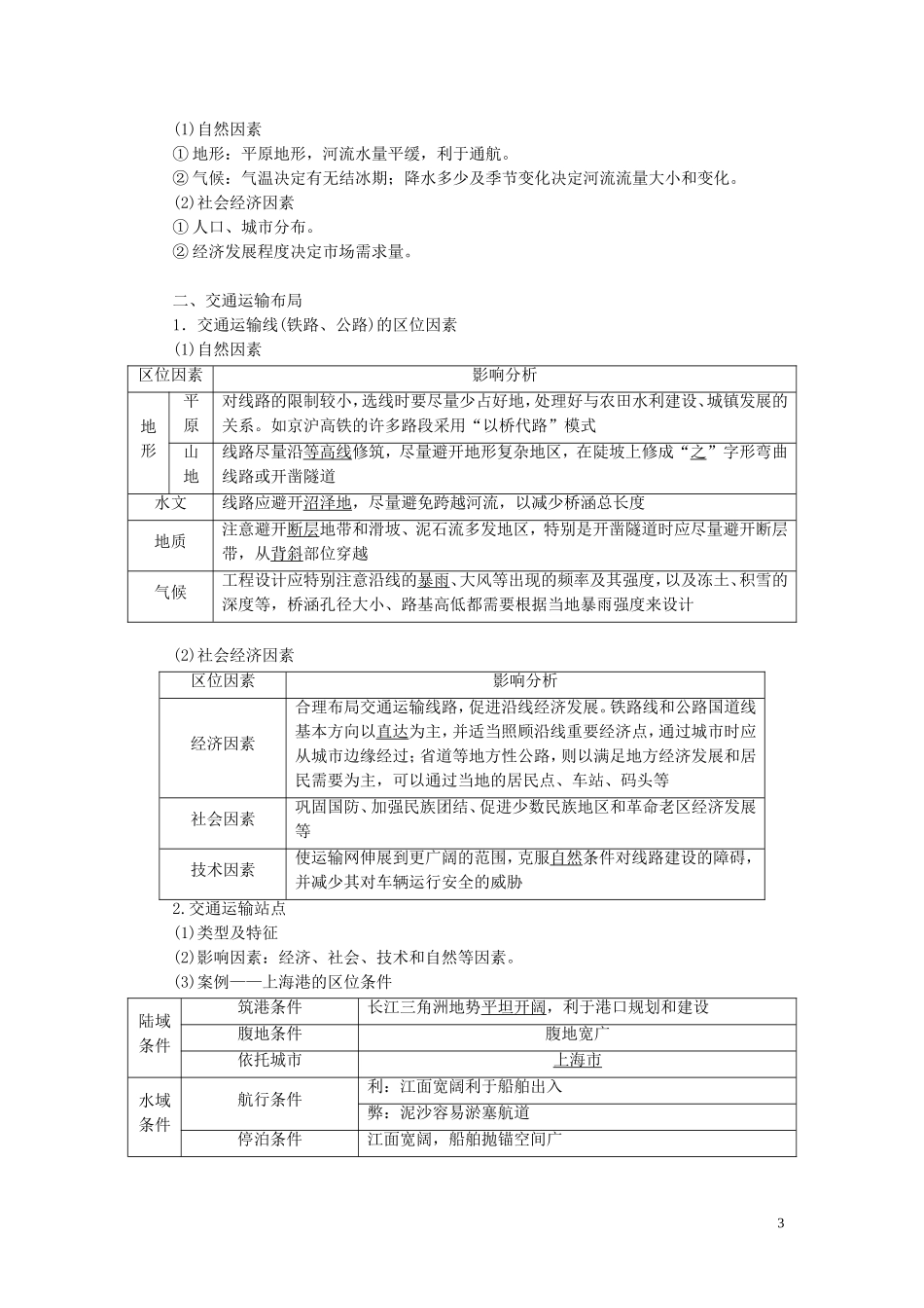 （选考）新高考地理一轮复习 第九单元 人类活动的地域联系 第28讲 人类活动地域联系的主要方式、交通运输布局教学案 鲁教版-鲁教版高三全册地理教学案_第3页