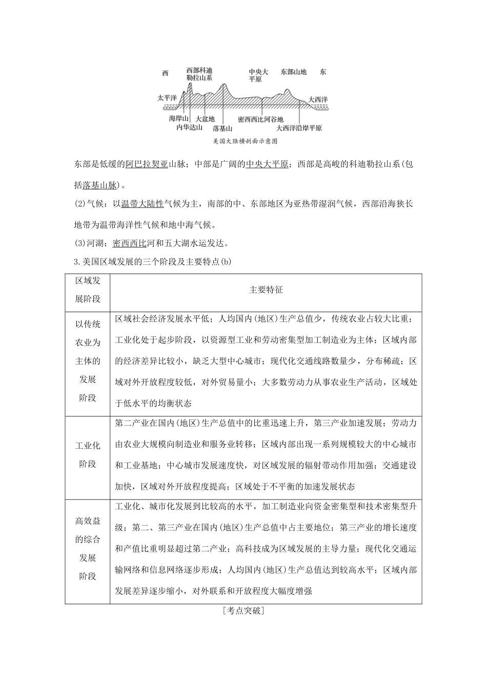 （浙江专版）高考地理一轮复习 第一章 区域地理环境与人类活动 第三讲 认识国家——美国创新学案 必修3-人教版高三必修3地理学案_第2页