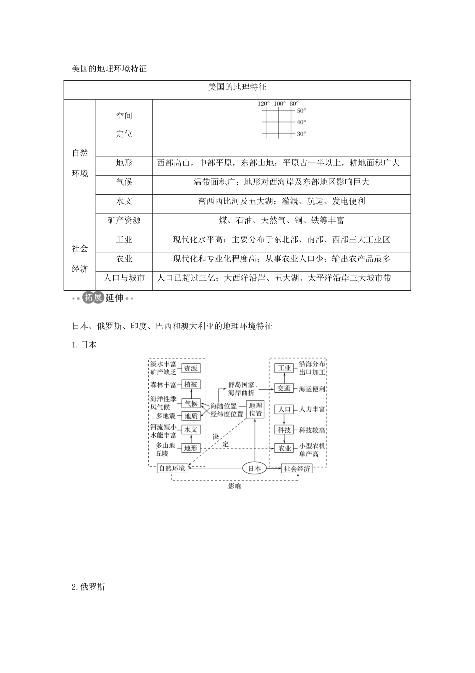 （浙江专版）高考地理一轮复习 第一章 区域地理环境与人类活动 第三讲 认识国家——美国创新学案 必修3-人教版高三必修3地理学案_第3页