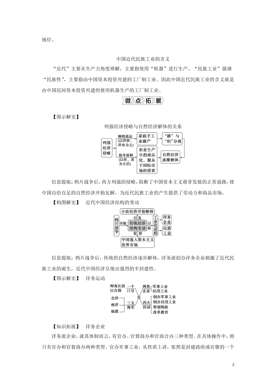 （选考）新高考历史一轮复习 第七单元 工业文明的崛起和对中国的冲击 第22讲 近代中国社会经济结构的变动和民族工业的兴起教学案 岳麓版-岳麓版高三全册历史教学案_第2页