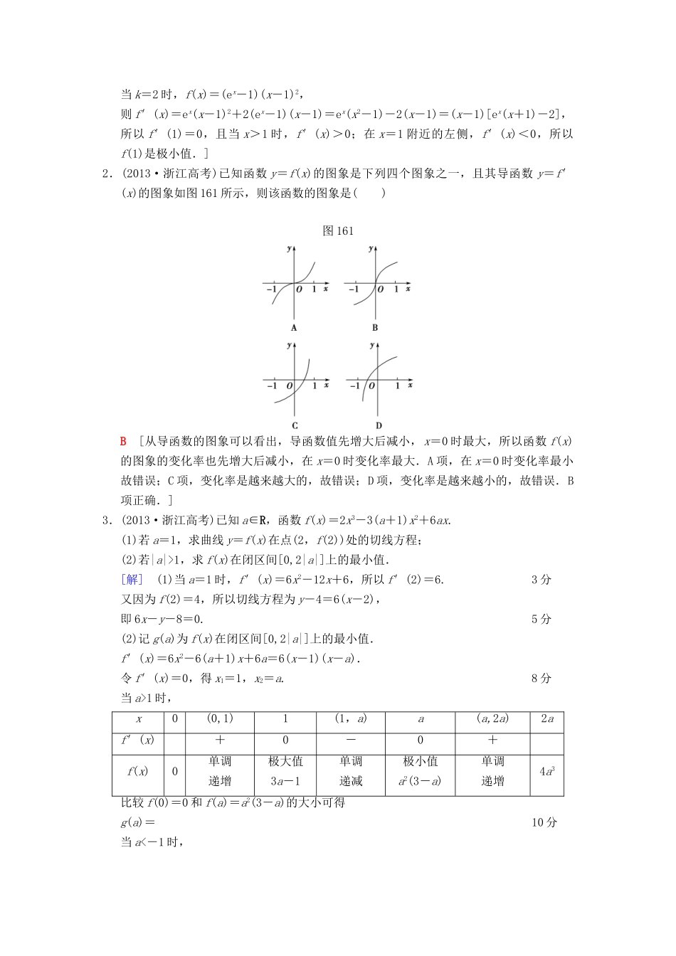 （浙江专版）高考数学 第1部分 重点强化专题 专题6 函数与导数 突破点16 导数的应用教学案-人教版高三全册数学教学案_第2页
