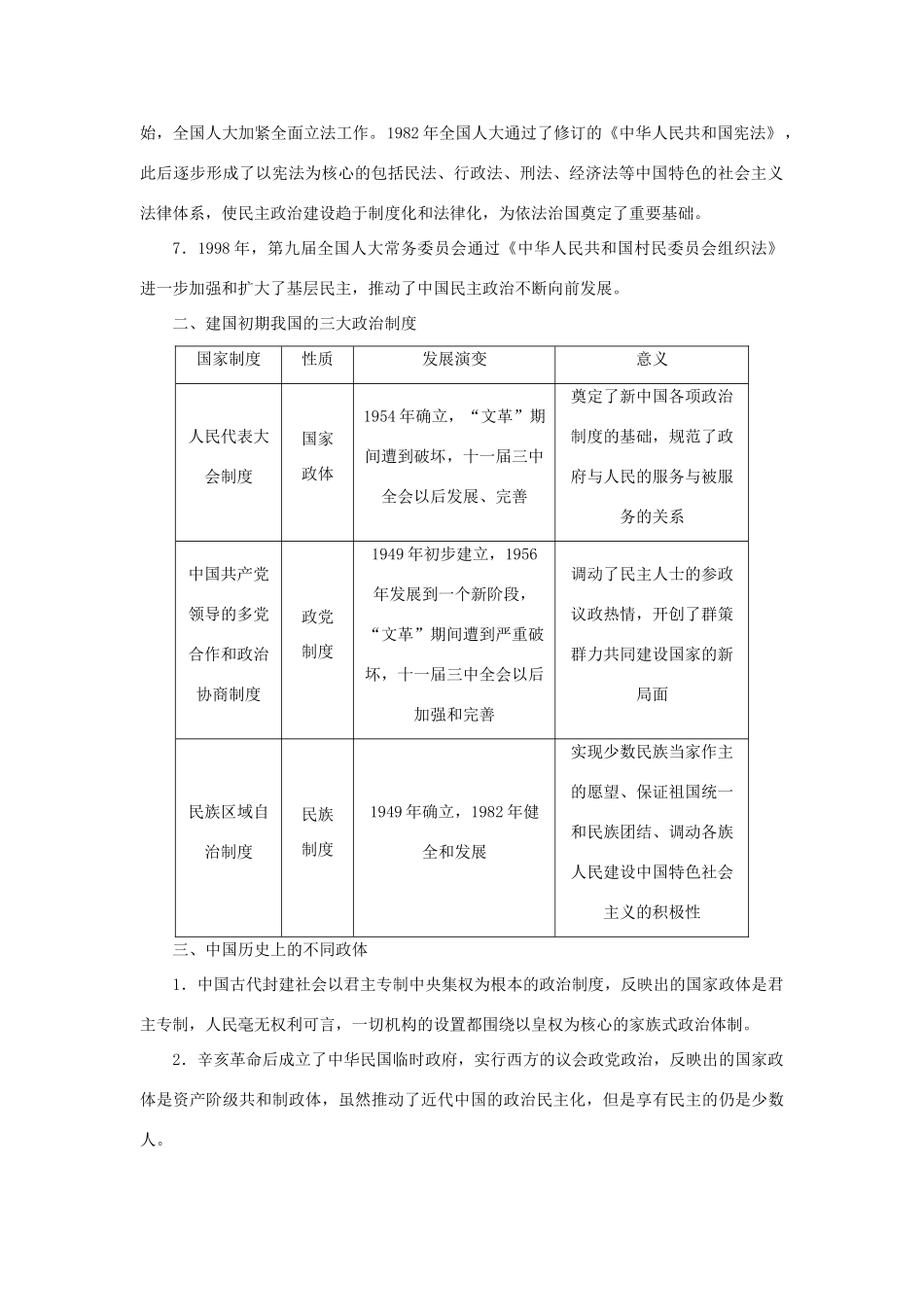 （课堂设计）2014-2015高中历史 专题四 现代中国的政治建设与祖国统一专题整合学案 人民版必修1_第2页