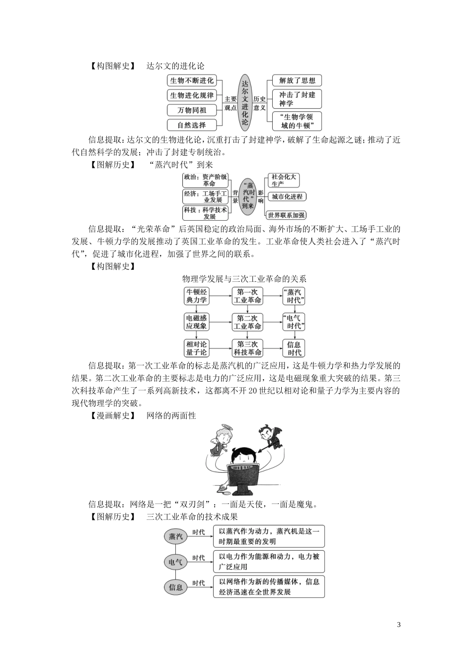 （选考）新高考历史一轮复习 第十二单元 西方人文精神与近现代科技与文化 第39讲 近代以来世界科技的发展历程教学案 岳麓版-岳麓版高三全册历史教学案_第3页
