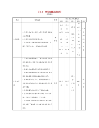 （浙江专版）高考数学一轮复习 第八章 立体几何 8.5 空间向量及其应用学案-人教版高三全册数学学案