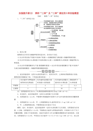（选考）新高考生物一轮复习 加强提升课（2） 辨析“三率”及“三率”测定的5种实验模型学案 新人教版-新人教版高三全册生物学案