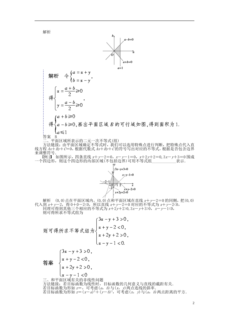 （课堂设计）2014-2015高中数学 3.3 二元一次不等式(组)与简单的线性规划问题学案 新人教A版必修5_第2页
